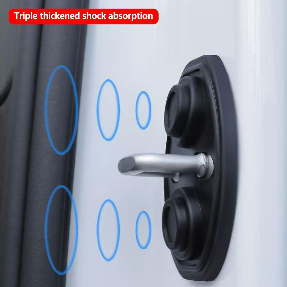 Car Door Latch Accessories Upgrade Closing Shockproof Silicone Cushion Mute Shock Absorber Protective Covers
