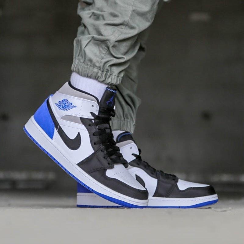 (GS) Air Jordan 1 Mid SE 'Royal Black Toe' Kids' BQ6931-102