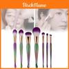 Gujhui Mermaid Makeup Brush Set 5 Pieces Nylon Brushes Long Handle Purple Hair Exquisite Design
