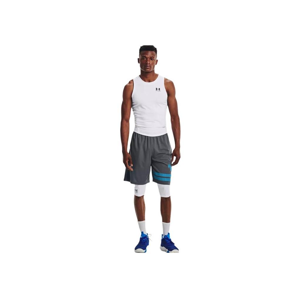 Under Armour Koszulka sportowa męska HeatGear Compression z kontrastowym logo Biała 1368352-100