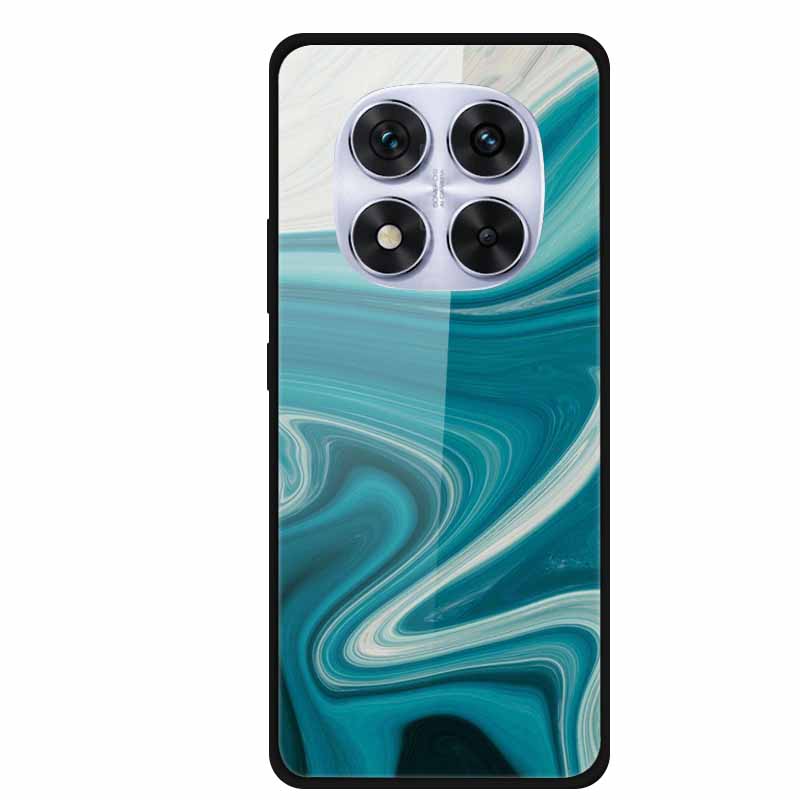 Tempered Glass Case For Xiaomi Redmi Note 14 Pro 5G Back Cover PC Hard Shockproof Cases Beer Marble Texture Cool Fashion Funda