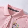 European and American Girls' Unicorn Dress Summer Kidsren's Short-Sleeved Lapel Polo Dress Baby Girl Pure Cotton Dress