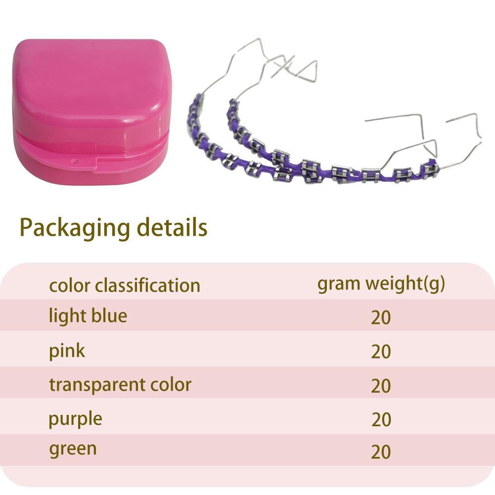 2Pcs Cartoon Cat Dental Metal Braces Archwire With Hooks Metal Bracket And Ligature Ties Colorful Temporary Tooth Decoration
