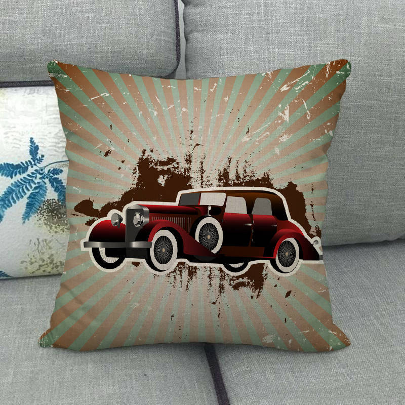 Nordic Retro Collection Digital Printing Short Plush Pillow Covers Decorative For Car Sofa Office Cushion Cover Home Goods