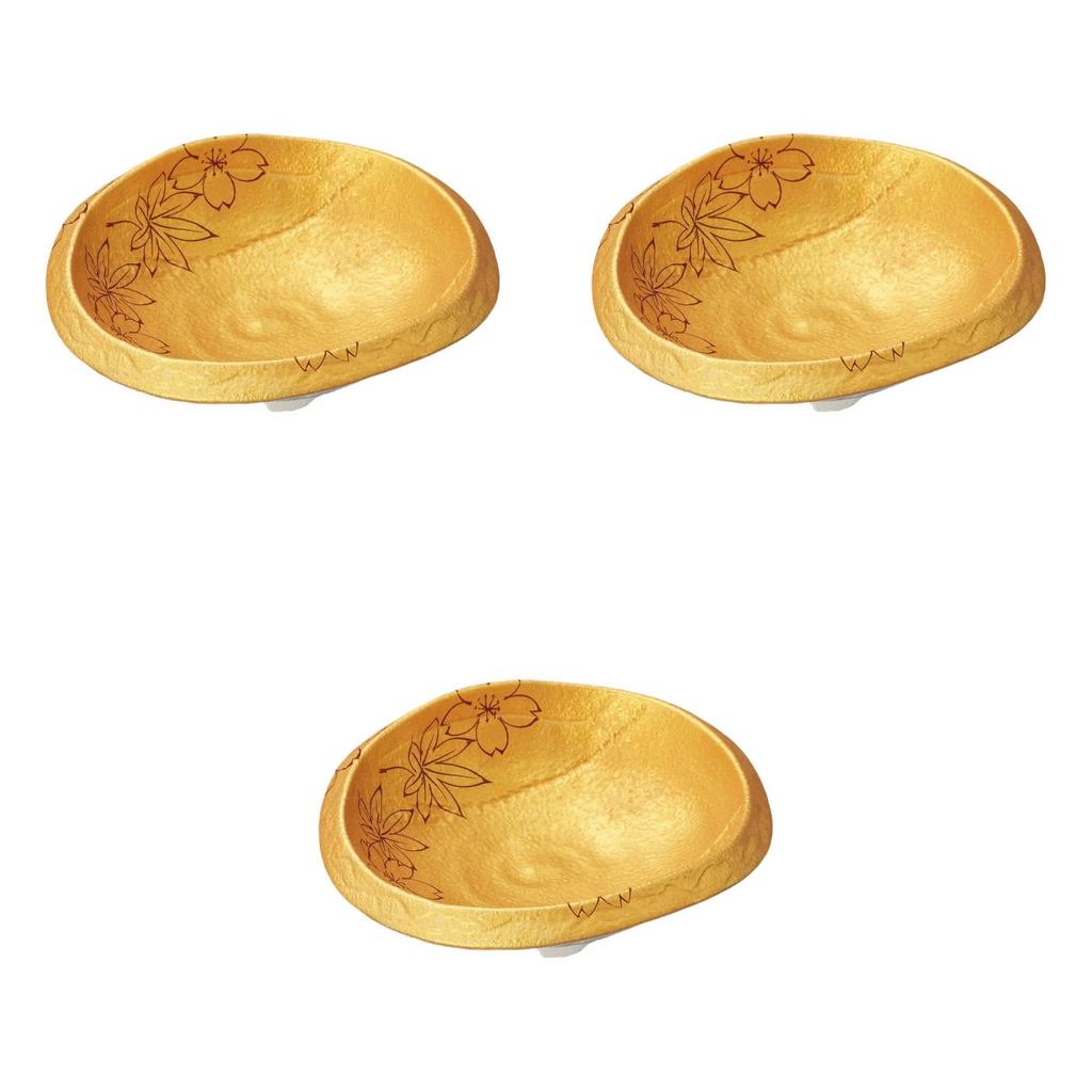 Set of 3 Spring and Autumn Mukae X 16 X Mukae Setomonohonpo Gold-Painted [17.8 5.5 Cm]