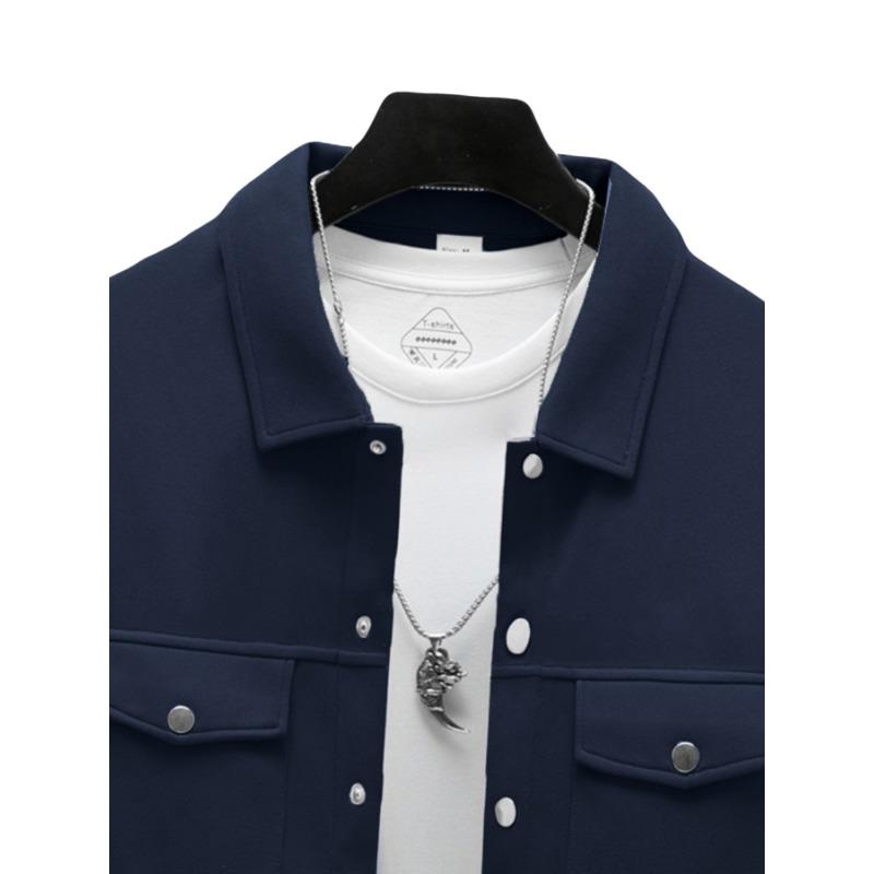 Men S Casual Solid Lapel Single Breasted Fitted Long Sleeve Jacket