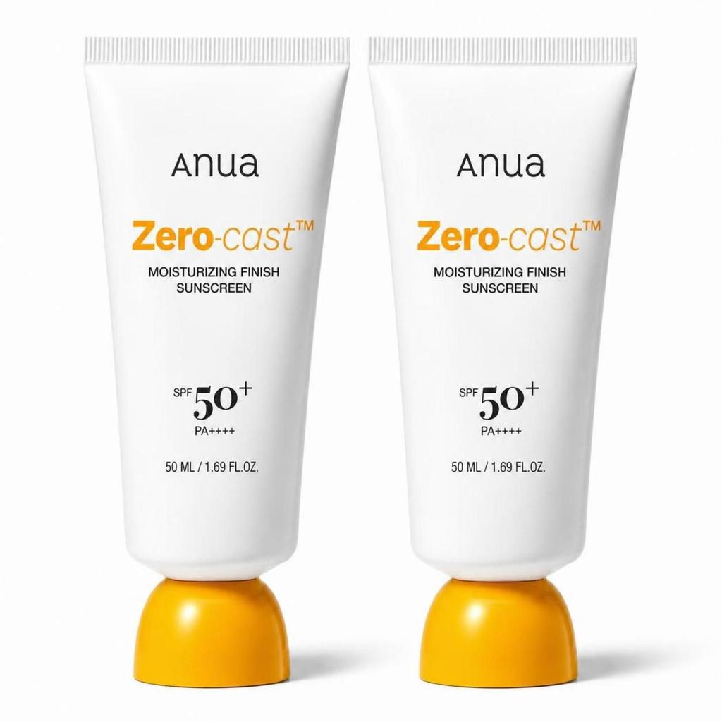 ANUA Zero-Cast Daily Moisture Sunscreen SPF50+ PA++++ 50ml Invisible Hydrating Sun Cream