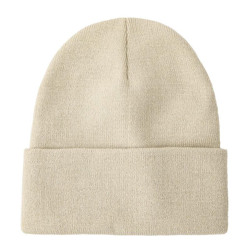 Gram high-quality large board solid color O knitted hat big head circumference face covering small autumn and winter wool hat