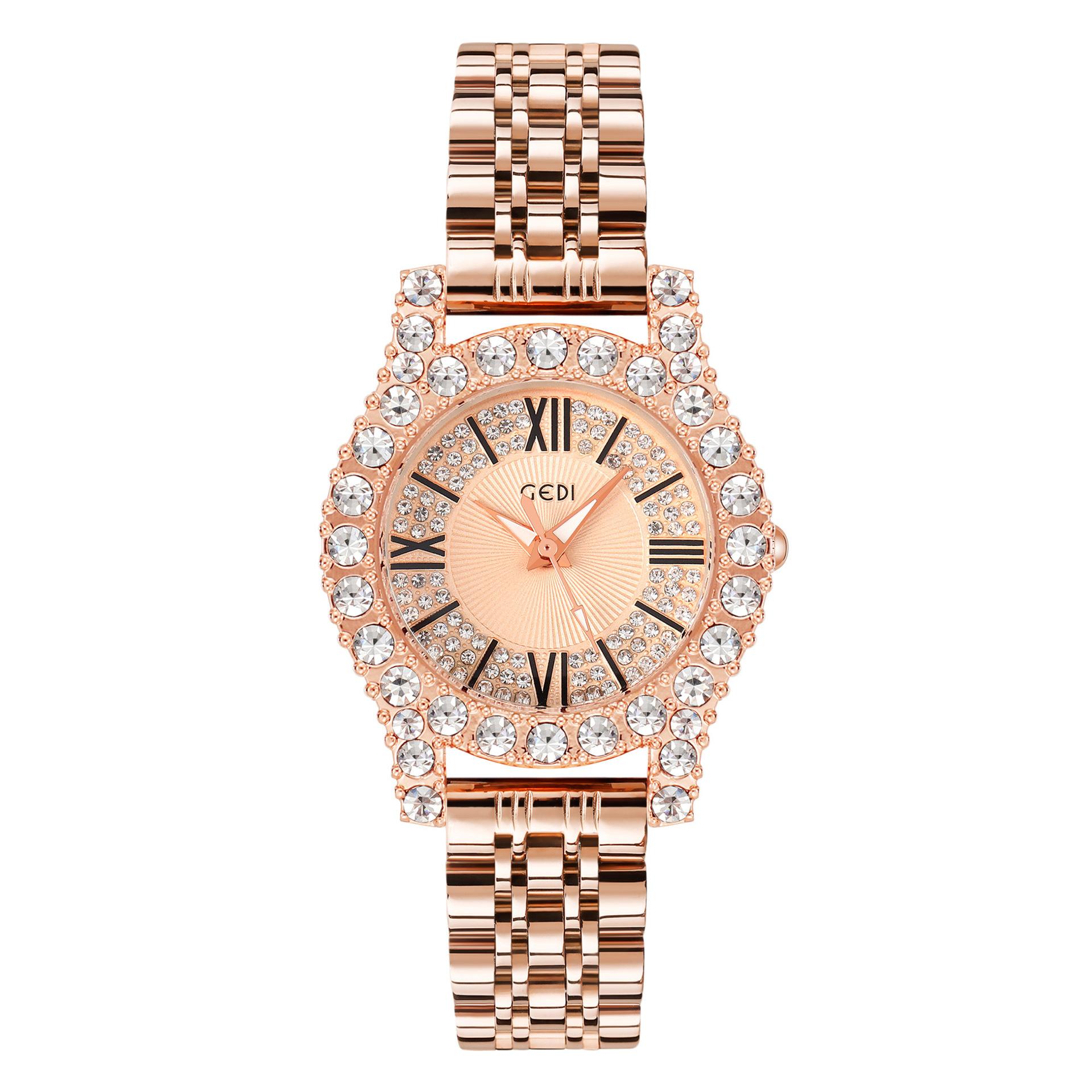 Female Full Diamond Steel Belt Quartz Watch Light Luxury Retro Gypsy Female Watch Waterproof And High-End Watch