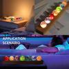 LED 7 Colorful Glass Ball Detachable Rectangle Base Crystal Ball Night Lamp Shiny Multi-purpose Crystal Ball with Wood Stand