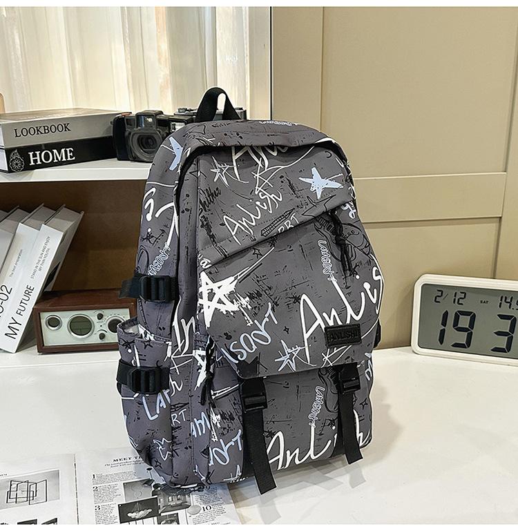 Schoolbag Trend Ins Backpack School Bag Casual Large Capacity Backpack Men's Trendy Brand Junior High School Students College Students Leisure Travel