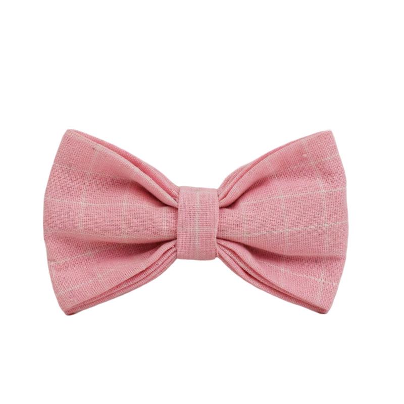 Christmas Pink Plaid Dog Collar and Bow Tie Set