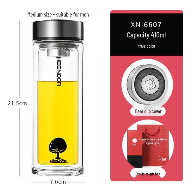 Xinuo Double Wall Business Glass Water Bottle