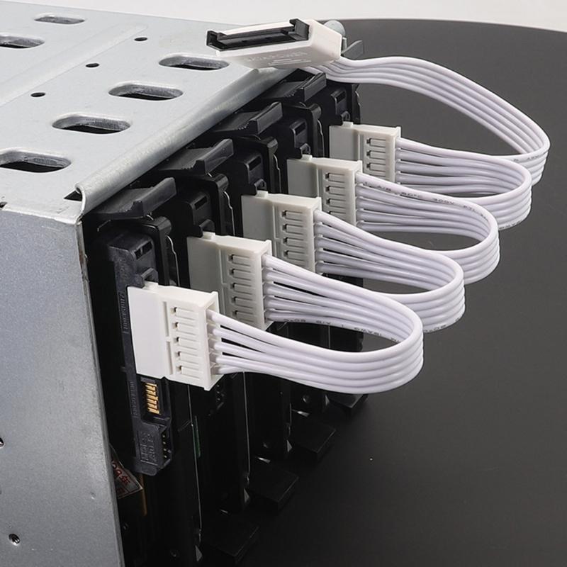 15-pins SATA Hann til 5 Hunn Strømdeler/Forlengelseskabel for Tilkobling av Harddisk og Optisk Enhet