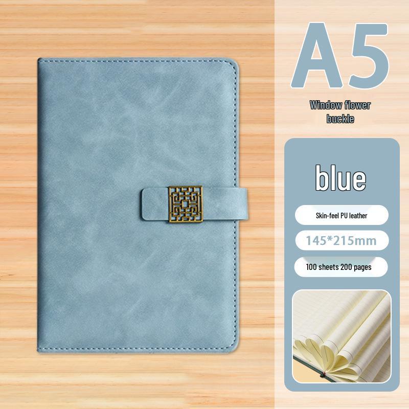 High-End Soft Leather Business Notebook with Magnetic Buckle and Custom Logo - Ideal Gift Set