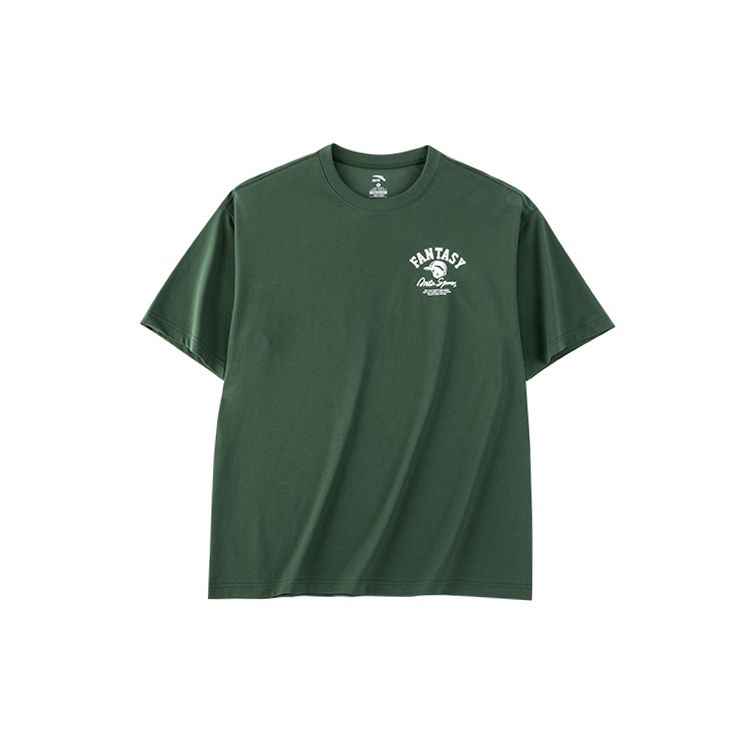 

Anta Футболка с принтом логотипа и круглым вырезом, облегающая, прямая, с коротким рукавом, мужская, цвет скипетр-зеленый 952328102-3 XL