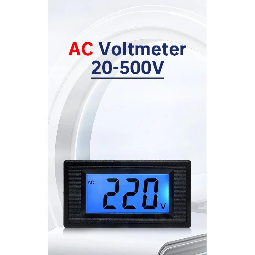 YB5135D AC Voltage Meter 20-500V 2-Wire LCD Digital Volt Panel Meter for 100V 110V 120V 220V 230V 380V Voltage Testing Tool D69