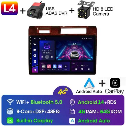 9" For Toyota Pickup Land Cruiser LC 70 79 Series 2007-2020 Android 14 Autoradio Wireless Carplay Multimedia Player Radio DVD