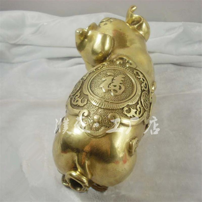 Brass Caroline Brown Copper Lucky Twelve Zodiac Cute Pig Crafts Ornaments Living Room Decoratio