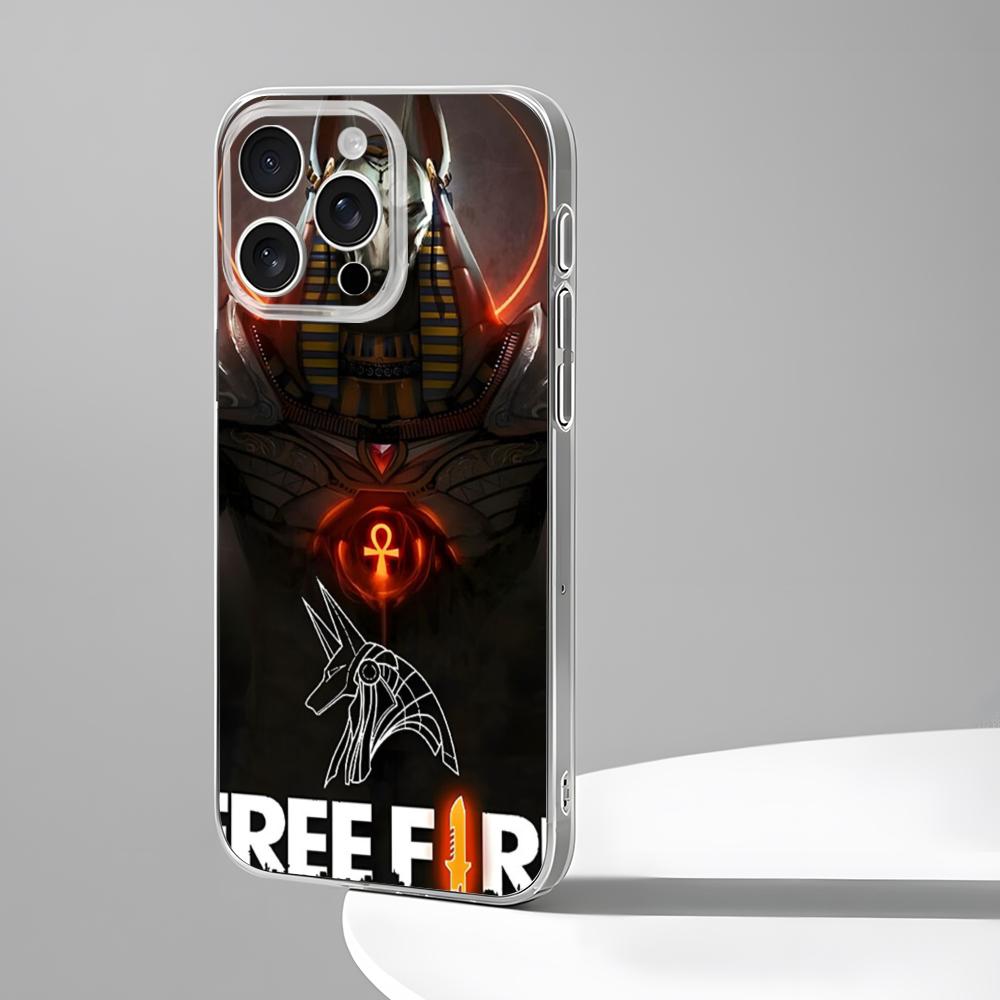 Free Fire Game Phone Case New For IPhone 16 15 14 12 13 11 Pro Max Mini X XR XS Plus Black Silicone Transparent Cover