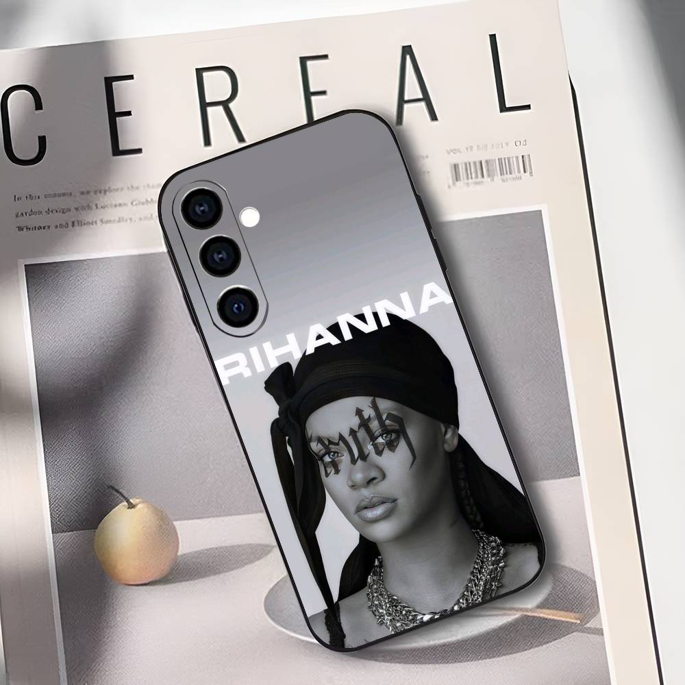 Singer R-Rihanna Phone Case For Samsung Galaxy A73,A72,A71,A70,A53,A52,A51,Soft Silicone Black Cover