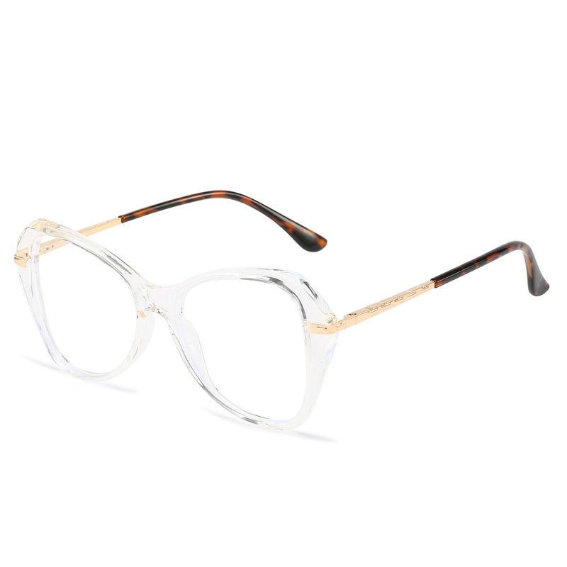

Оправа очков-бабочки с защитой от синего света Tr90, простые плоские очки, персонализированная большая оправа «кошачий глаз» 9112, оправа для очков