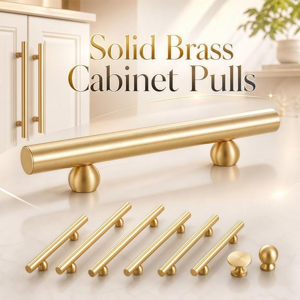 Durable Solid Brass Handles Minimalist Gold Drawer Knobs Brass Cabinet Pulls  Cabinetry,Furniture