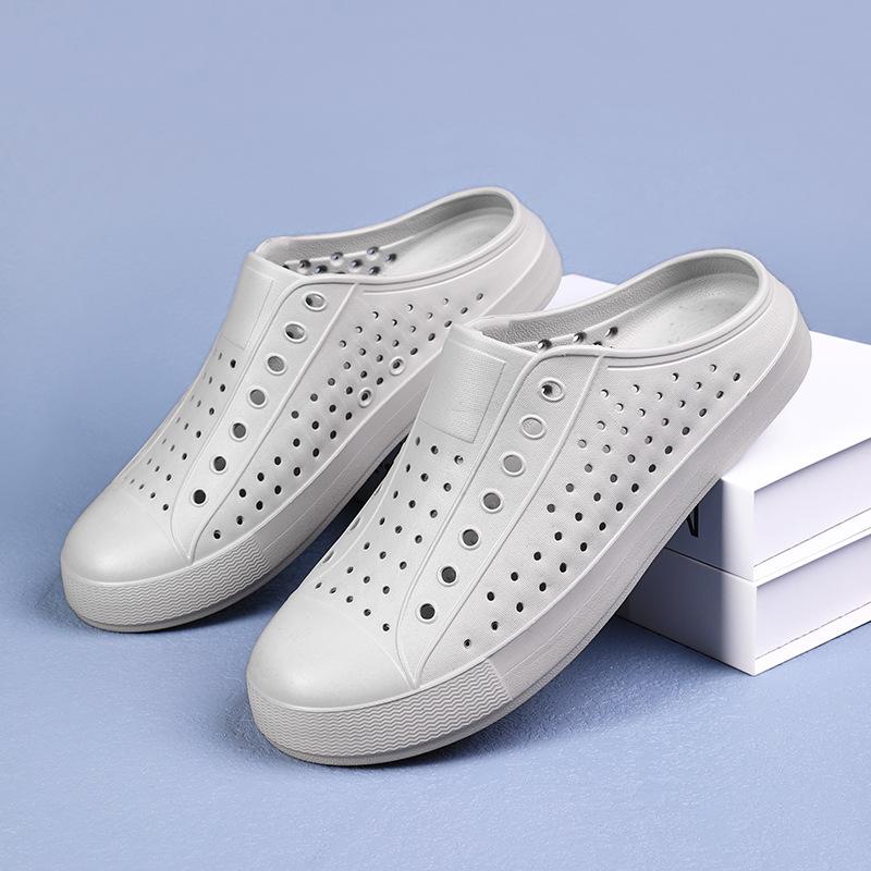 Summer Bamboo tune hole shoes for men and women casual breathable soft sole non-slip hollow wading cool slippers, outdoor