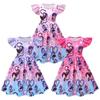88462 Vestito Ruffle con Stampa Cuori e Treccine Lily Lovebraids per Bambina