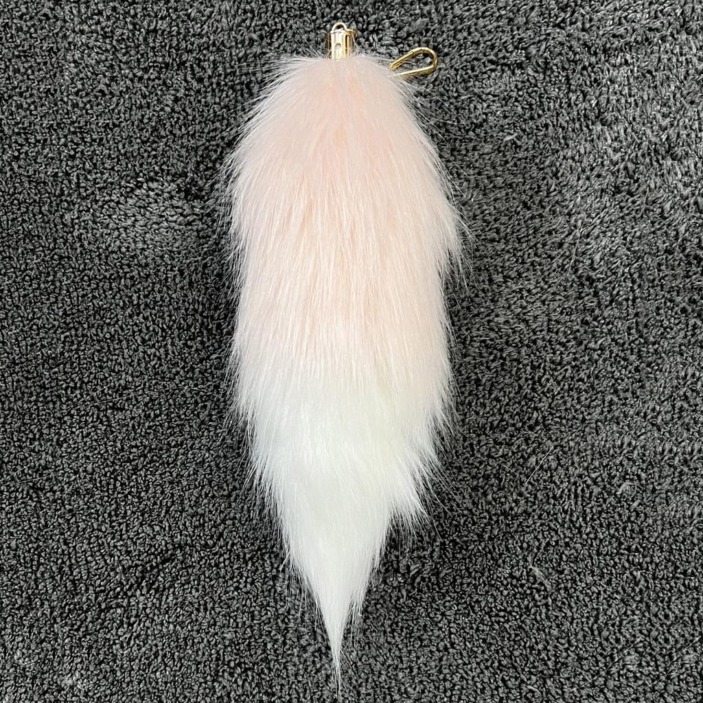 Llavero de Cola de Zorro Falsa Adorno Colgante de Felpa Suave Accesorio Regalo para Bolsos y Llaves Decoración Esponjosa 20 cm de Longitud