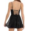 Women's Sexy Sleeveless Square Neck Adjustable Straps Bow Tie A-line Party Club Dress