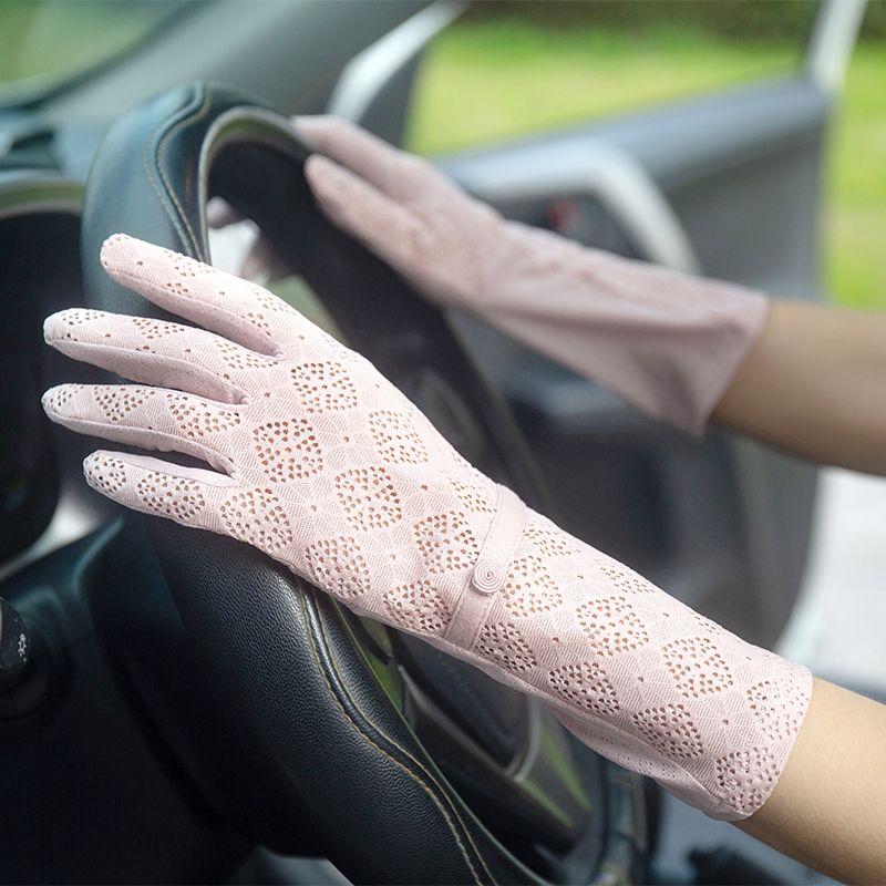 

Летние перчатки для защиты от солнца Женские тонкие эластичные из ледяного шелка Летние перчатки для защиты от УФ-излучения для велоспорта средней длины длинные водительские перчатки 28cm Ice Silk rhombus: Meat powder All yards