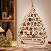 Wooden Christmas Tree Advent Calendar Hanging Decoration with Days Countdown for Holiday Home Decor