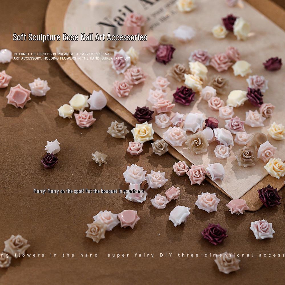 

Maillard Rose Gradient Floral Nail Art Accessories - Stylish Wearable Decorations