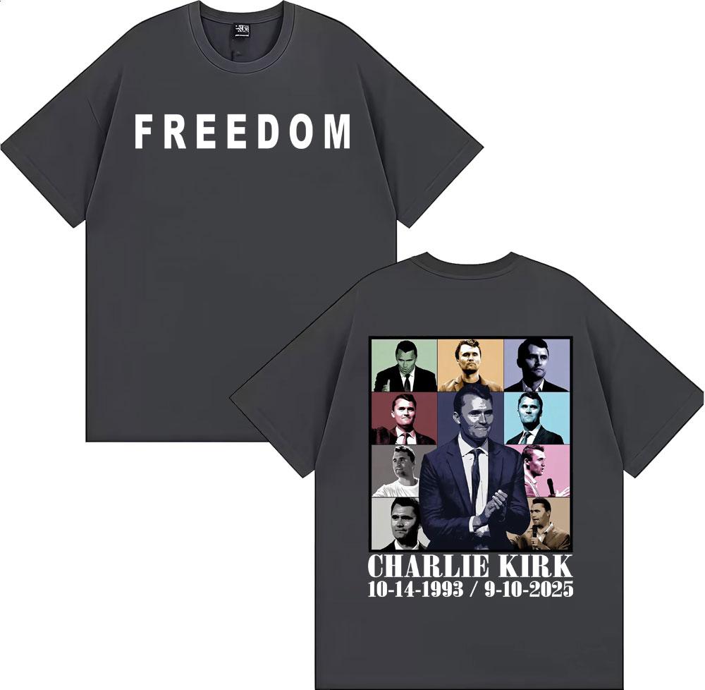 Justice for Charlie Kirk Memorial Freedom Tshirt Unisexs Clothing Fashion High Street Trend T Shirts Cotton Comfort Casual Tshirt