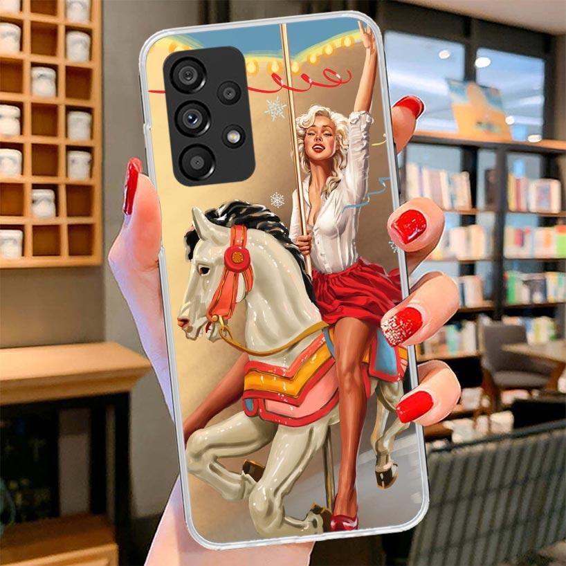 Sexy Pin Up Girl Vintege Phone Case For Samsung Galaxy A17 A37 A57 A16 A26 A36 A56 A15 A25 A35 A55 A14 A24 A34 A54 A13 A23 A33 A