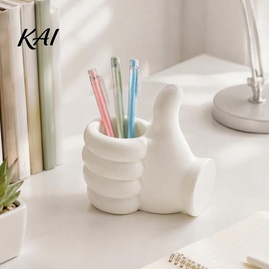Funny Gesture Pen Stand 3D Printed Thumbs?Up Holder, Shaped Desk Organizer, Creative Novelty Decor for Students Pencil Cup, Cute Desktop Storage