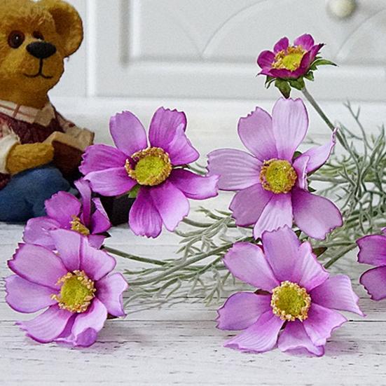 1 Branch Faux Silk Flower Flexible Realistic 8 Heads Outdoor Indoor Beautiful Fake Flower Party Decor