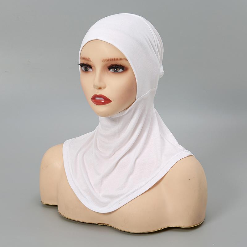 Modal Jersey Full Coverage Tie Back Under Cap Solid Color Muslim Woman Hijab Innerscarf Islamic Fashion Turban Bonnet 40*40Cm