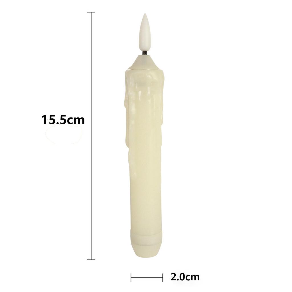 6 Pcs LED Taper Candles with 3D Flickering Flame - Battery Operated Flameless Candles for Weddings, Christmas, Halloween