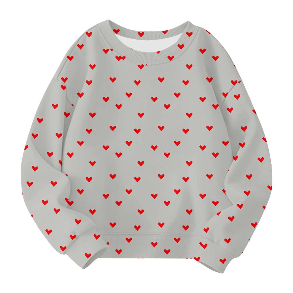 Rundhalspullover für Mädchen mit Aufdruck zum Valentinstag