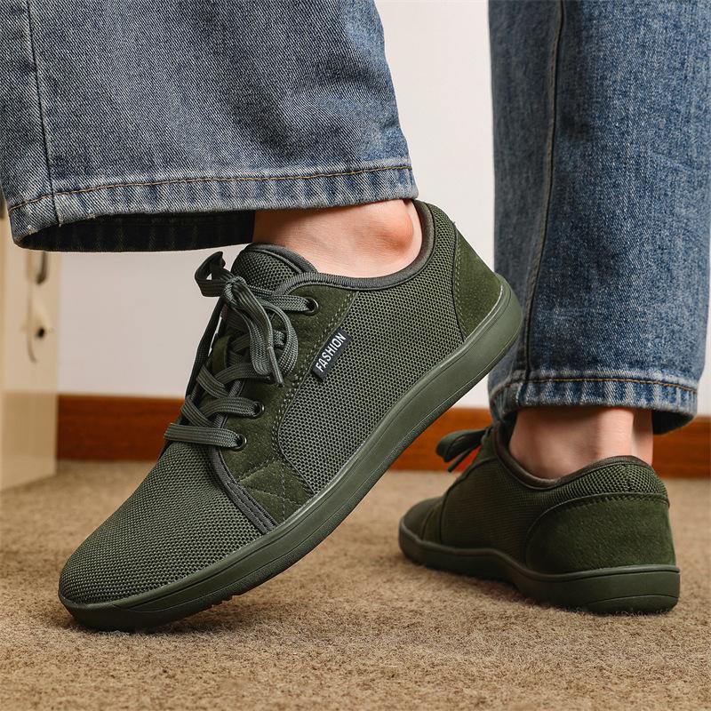 Large size breathable mesh shoes men's and women's fly-woven sports shoes wide version barefoot shoes flat casual shoes wide and narrow shoes