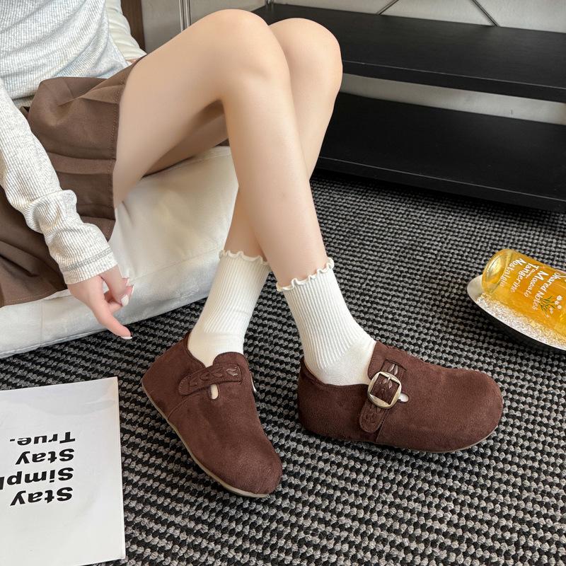 All-inclusive Boken Shoes Women's Inner Height Increase One Pedal Single Shoes Women's 2025 New Platform Shoes Women's Boken Shoes