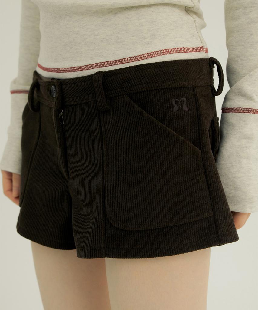 Mileko Low Corduroy Shorts Brown