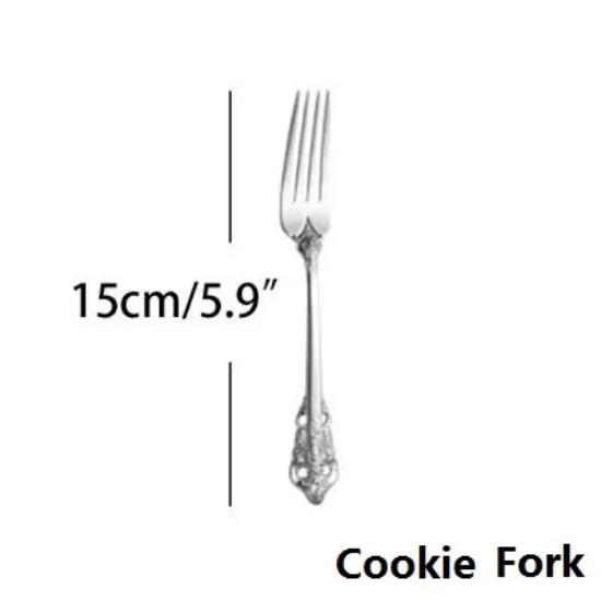 Silver Tableware Classic Silverware Stainless Steel Dinner Knife Fork Spoon Wedding Occasion Cutlery Xmas Western Dinnerware 1Pcs Vintage