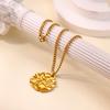 Stainless Steel Geometric Pleated Necklace For Women Gold Plated Irregular Pendant Necklace Wedding Waterproof Jewelry Gift