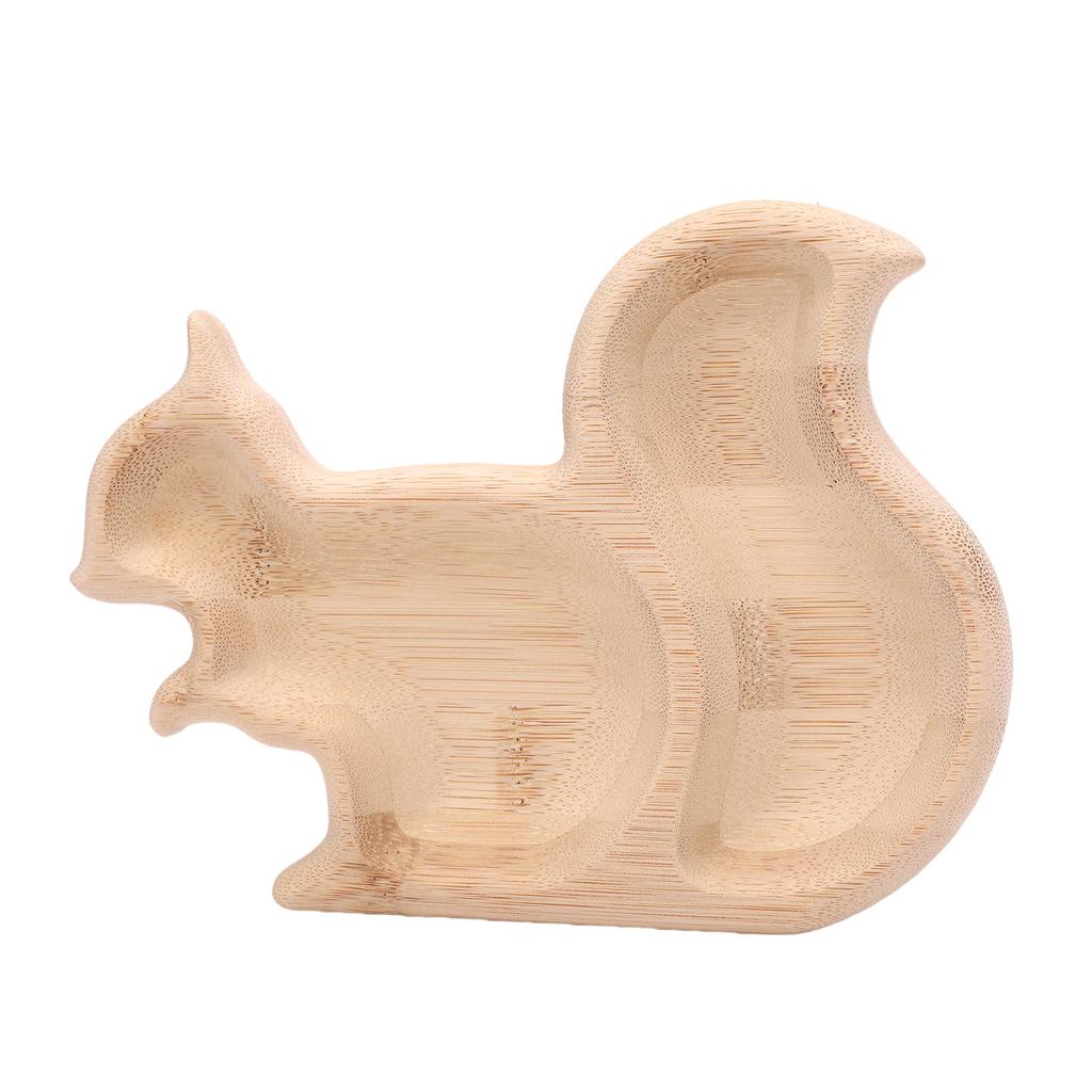 Snack Serving Plate Multifunctional Wood Squirrel Shaped Fruits Storage Plate for Parties Weddings
