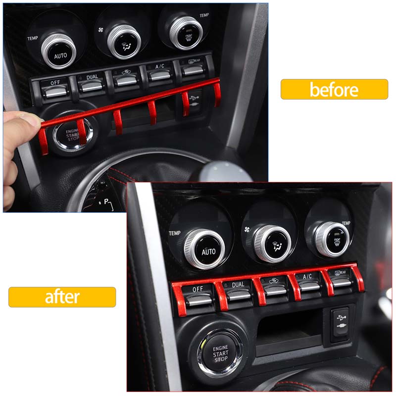 For Toyota 86/Subaru BRZ 2012-20 Car Styling Stainless Central Control Air Conditioning Button Divider Bright Strip