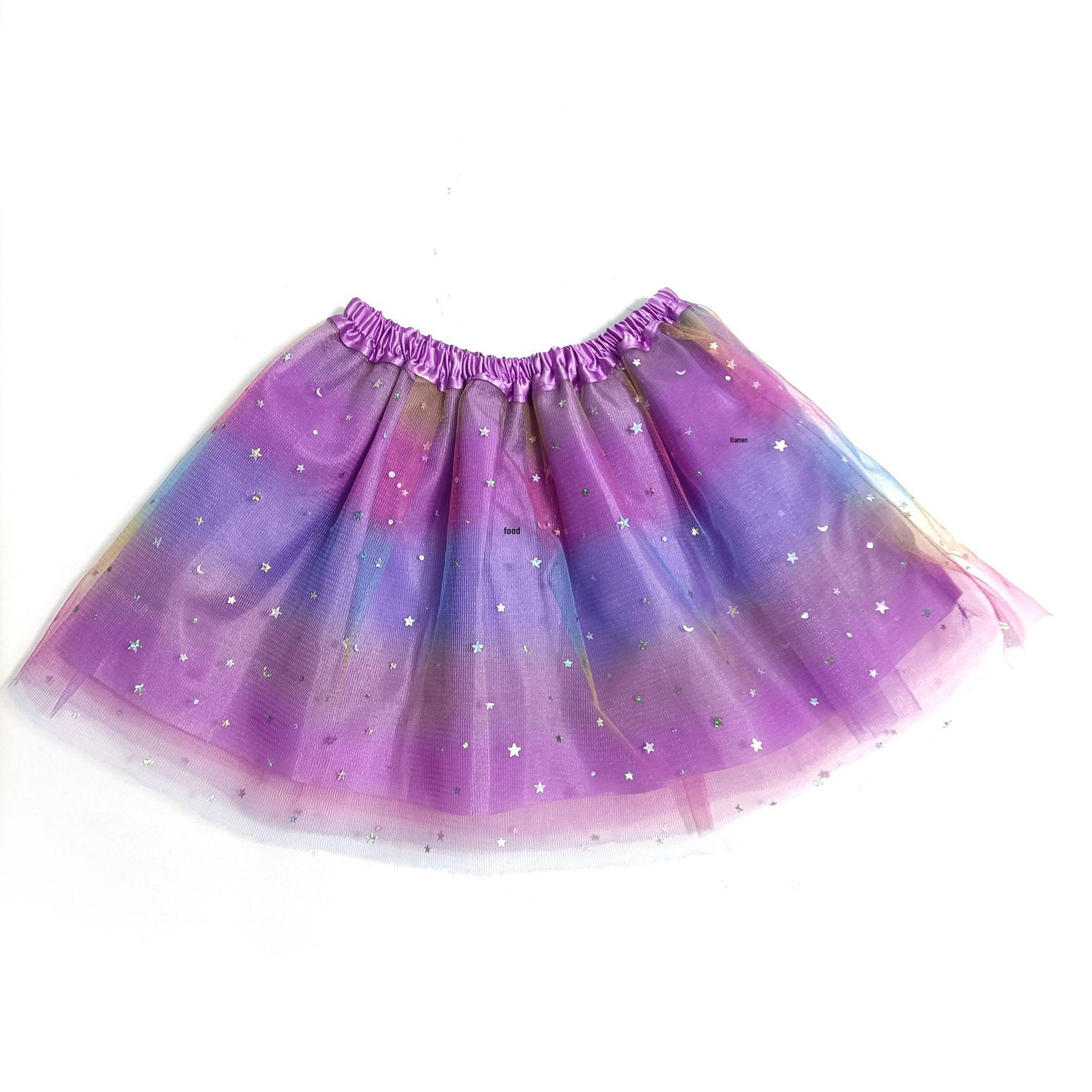 Children s Mesh Ballet Dance Skirt – Puffy Short Skirt for Girls Performance One Size фиолетовый