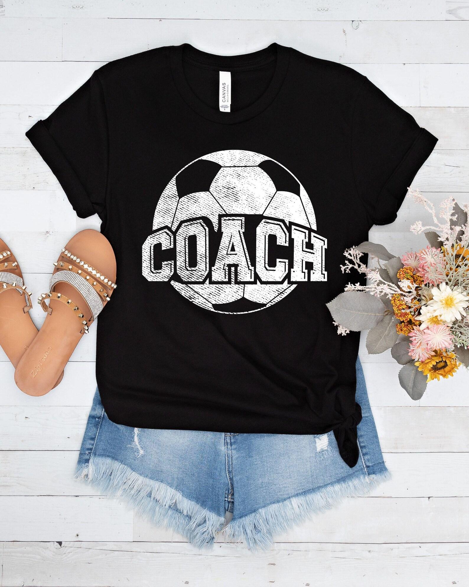 Soccer Coach Tee, Vintage Soccer Ball Graphic Shirt, Unisex Soccer Season Tshirt, Gift for Coach, 6 Colors Available, Soft & Comfortable, XL